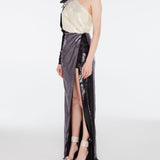 Velvet One Shoulder Maxi Dress