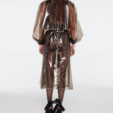 Crystal Belted Beaded Long Raincoat