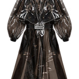 Crystal Belted Beaded Long Raincoat