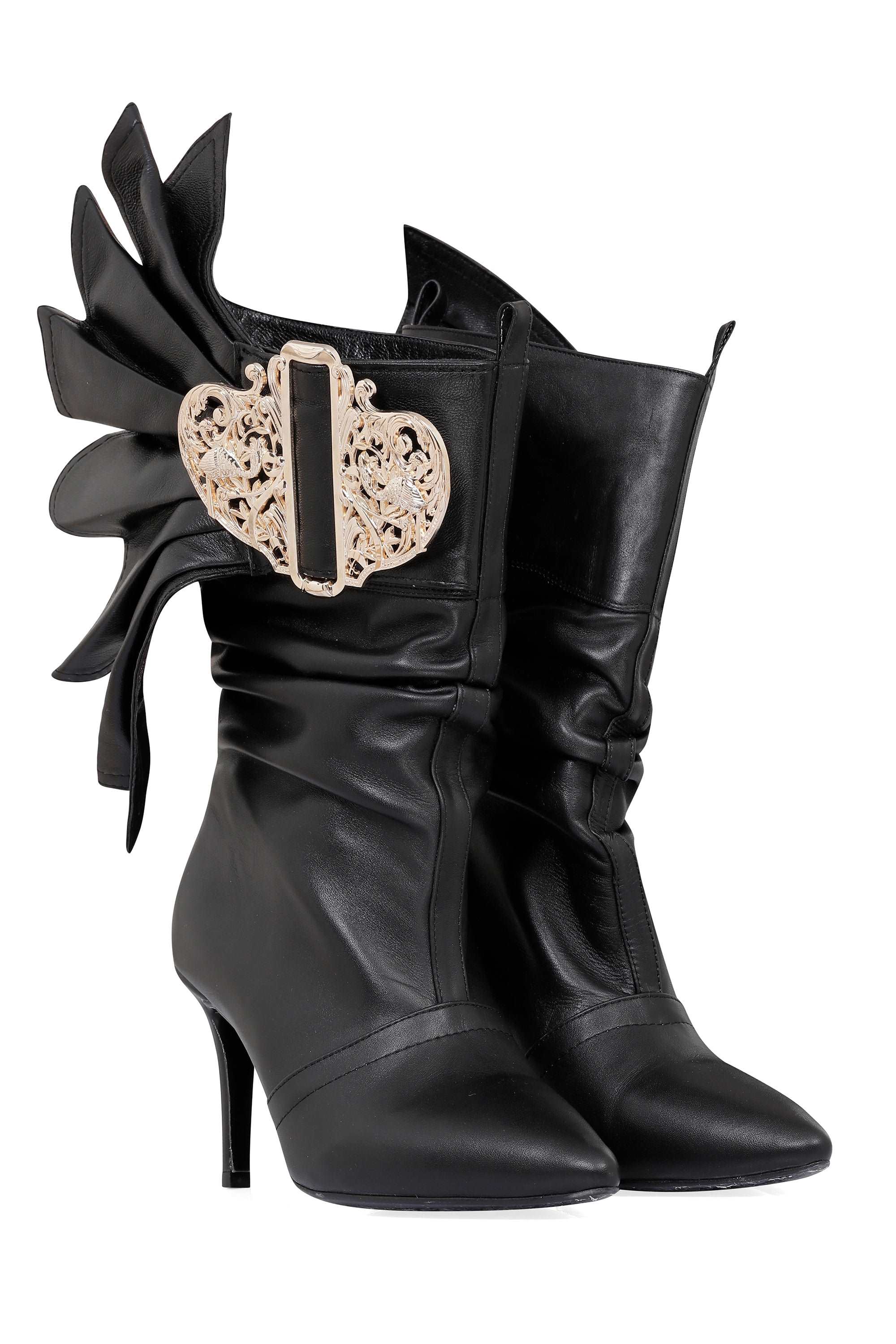 Baroque Buckled Leather Boots