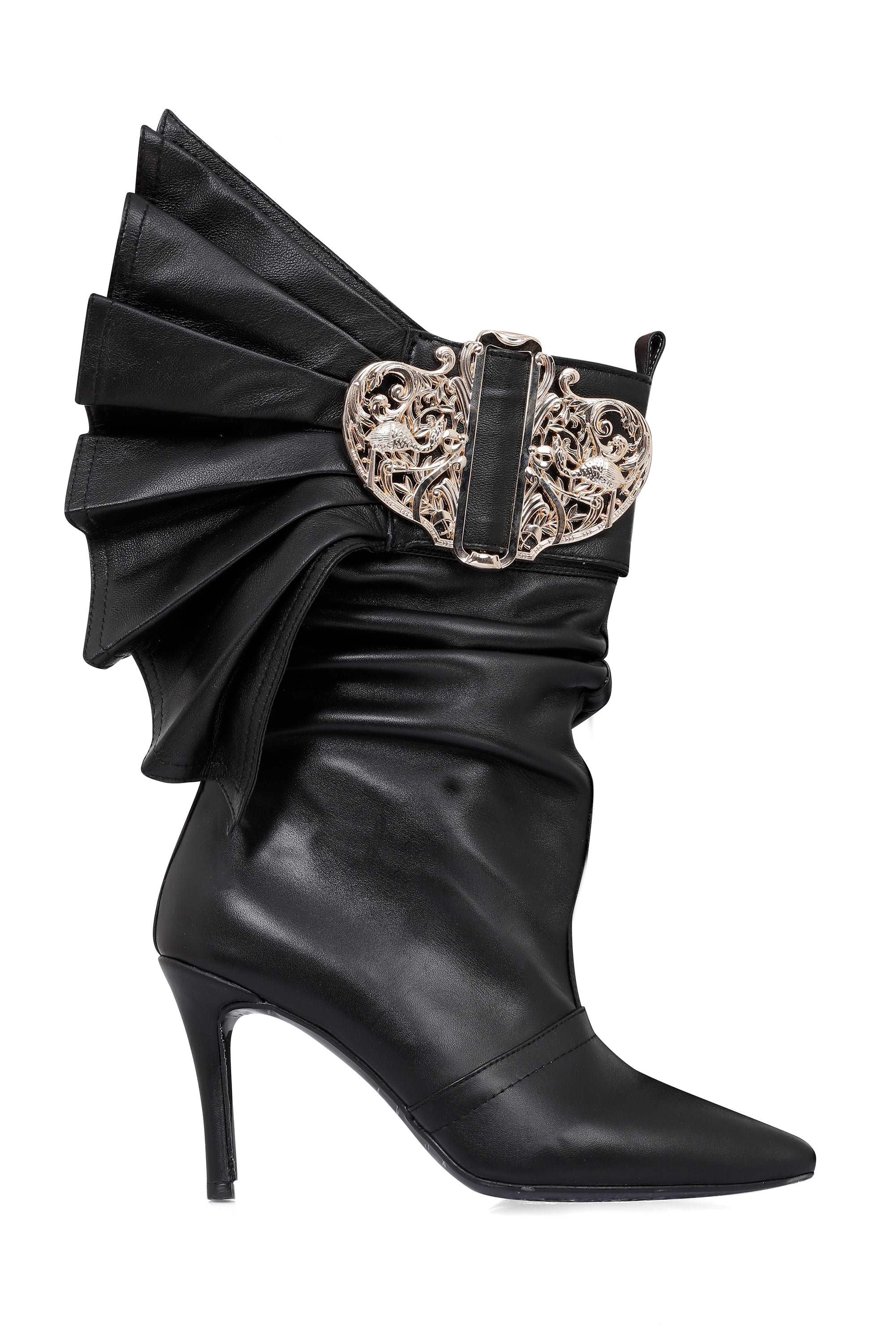 Baroque Buckled Leather Boots