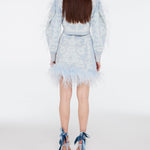 beaded-feather-embellished-mini-skirt raisa_vanessa beaded-feather-embellished-mini-skirt