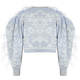 beaded-jacquard-mini-sweater-with-feathers raisa_vanessa beaded-jacquard-mini-sweater-with-feathers
