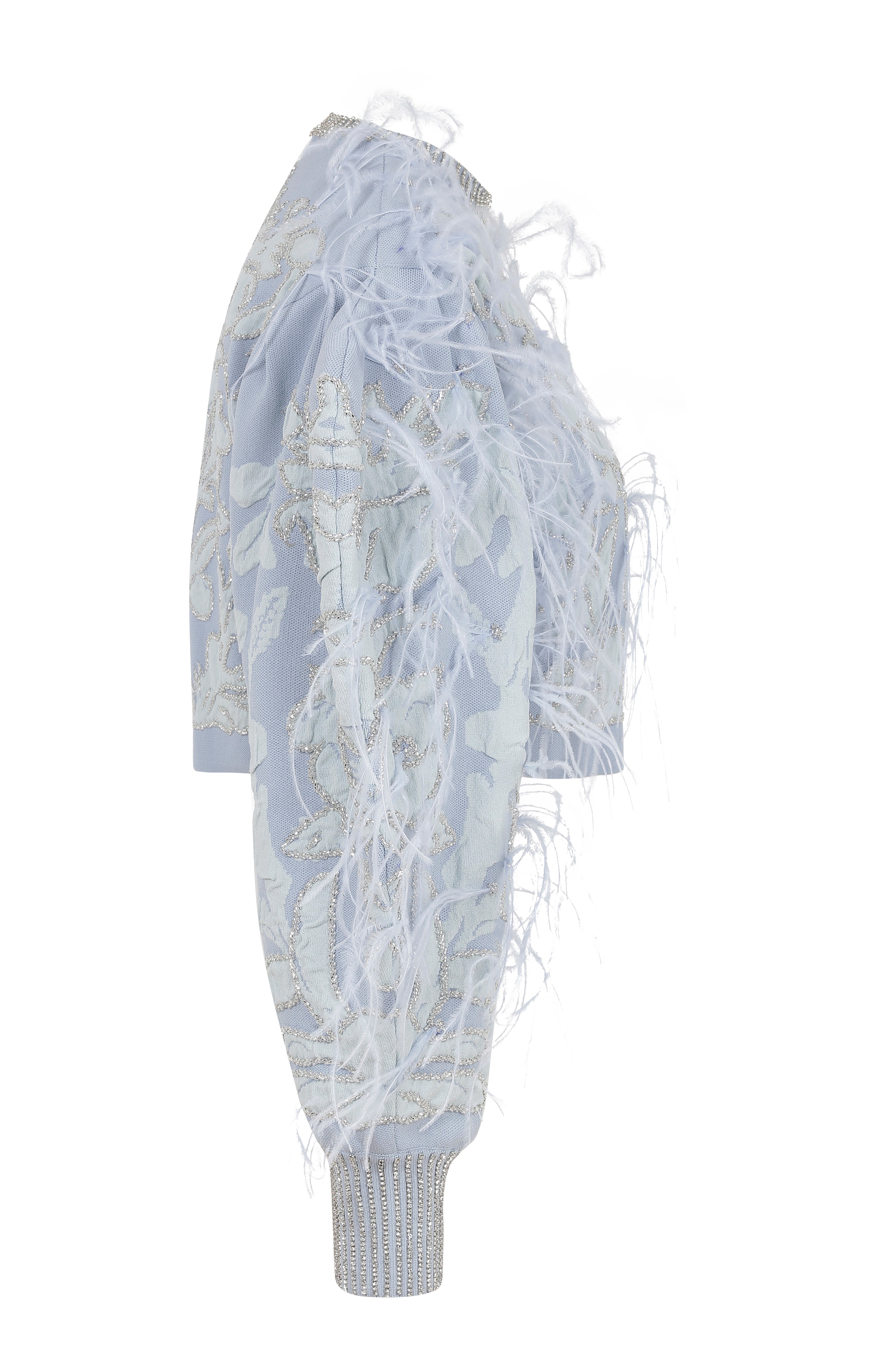 beaded-jacquard-mini-sweater-with-feathers raisa_vanessa beaded-jacquard-mini-sweater-with-feathers