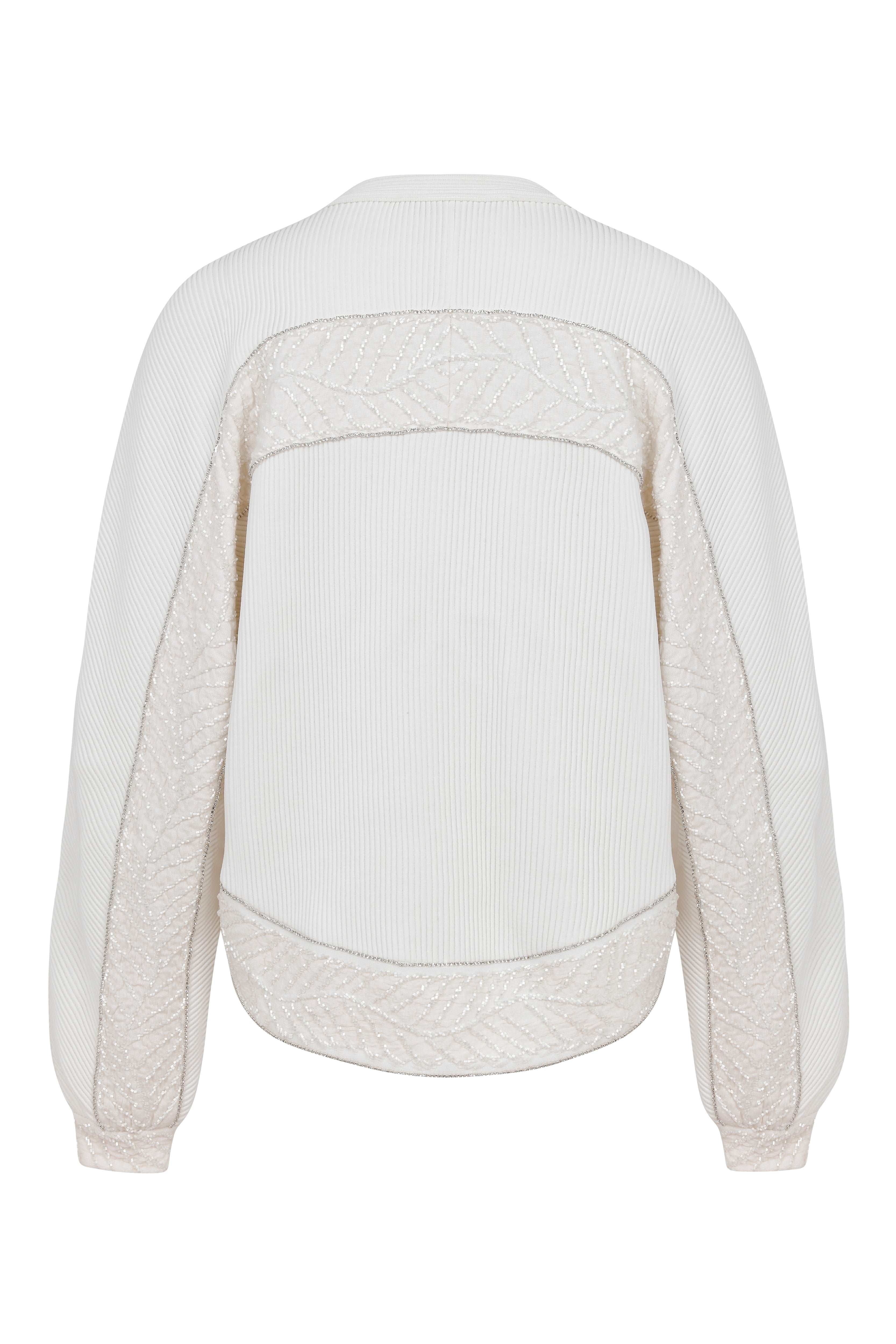 Beaded Knit Sweatshirt