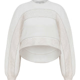 Beaded Knit Sweatshirt