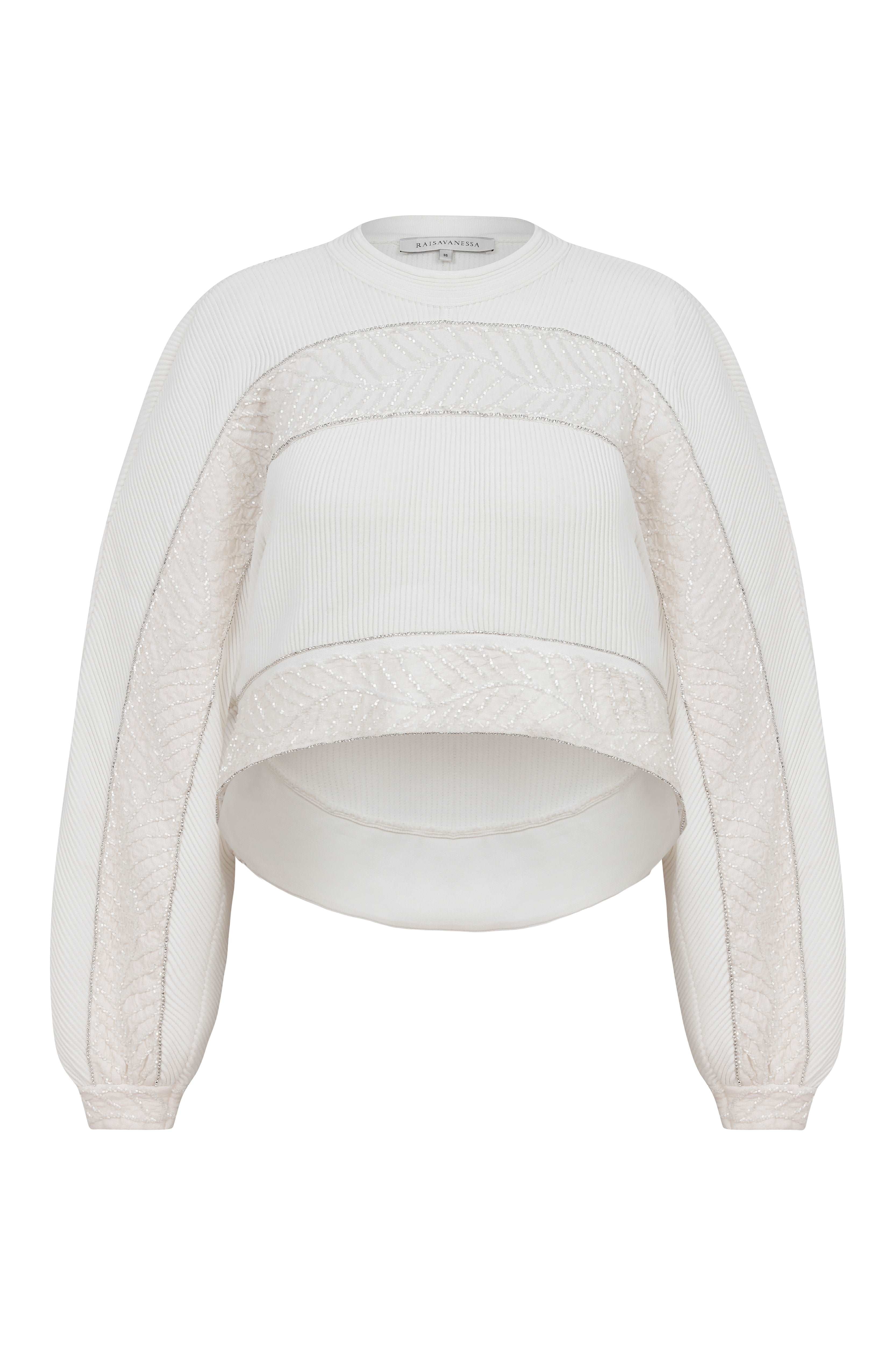 Beaded Knit Sweatshirt