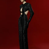 FW23-D-4042-Black-36 raisa_vanessa black-chiffon-maxi-dress-with-embroidery-and-velvet-open-front-detail