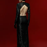 FW23-D-4042-Black-38 raisa_vanessa black-chiffon-maxi-dress-with-embroidery-and-velvet-open-front-detail
