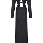 FW23-D-4042-Black-44 raisa_vanessa black-chiffon-maxi-dress-with-embroidery-and-velvet-open-front-detail