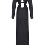 FW23-D-4042-Black-44 raisa_vanessa black-chiffon-maxi-dress-with-embroidery-and-velvet-open-front-detail