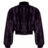 Purple Velvet Bomber Jacket