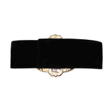 Velvet Belt with Crystal Buckle