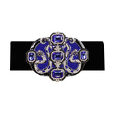 Velvet Belt with Crystal Buckle