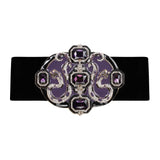 Velvet Belt with Crystal Buckle