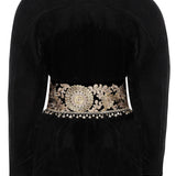 Black Jacket Dress with Gold Embroidery