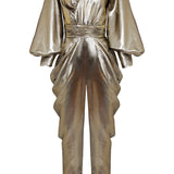 Metallic Jumpsuit with Draped Details