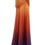 High Waist Multicolored Satin Pant with Draped Details