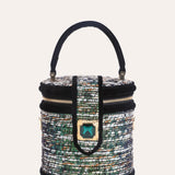 Tweed Bucket Bag with Gold Buckle