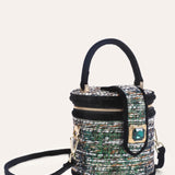 Tweed Bucket Bag with Gold Buckle