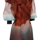 Organza Puff Sleeve Jacket Dress