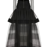 Tulle Ruffled Off The Shoulder Maxi Gown