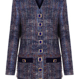 Tweed Mini Jacket Dress with Gold Buckles