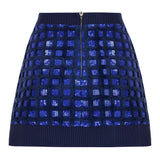 Knit Mini Skirt with Gold Buckles