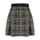 Tweed Skirt with Gold Buckles