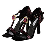 Velvet Strass High Heels