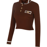 Knit Polo Shirt with Gold Buckles