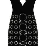 Crystal Embellished Strapless Mini Dress With Circle Gem Details