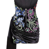 crystal-embellished-floral-detailed-strapless-mini-dress-with-franges raisa_vanessa crystal-embellished-floral-detailed-strapless-mini-dress-with-franges
