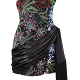 crystal-embellished-floral-detailed-strapless-mini-dress-with-franges raisa_vanessa crystal-embellished-floral-detailed-strapless-mini-dress-with-franges