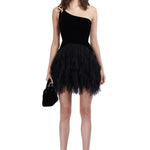 one-shouldered-silk-velvet-mini-dress-with raisa_vanessa one-shouldered-silk-velvet-mini-dress-with
