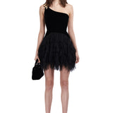one-shouldered-silk-velvet-mini-dress-with raisa_vanessa one-shouldered-silk-velvet-mini-dress-with