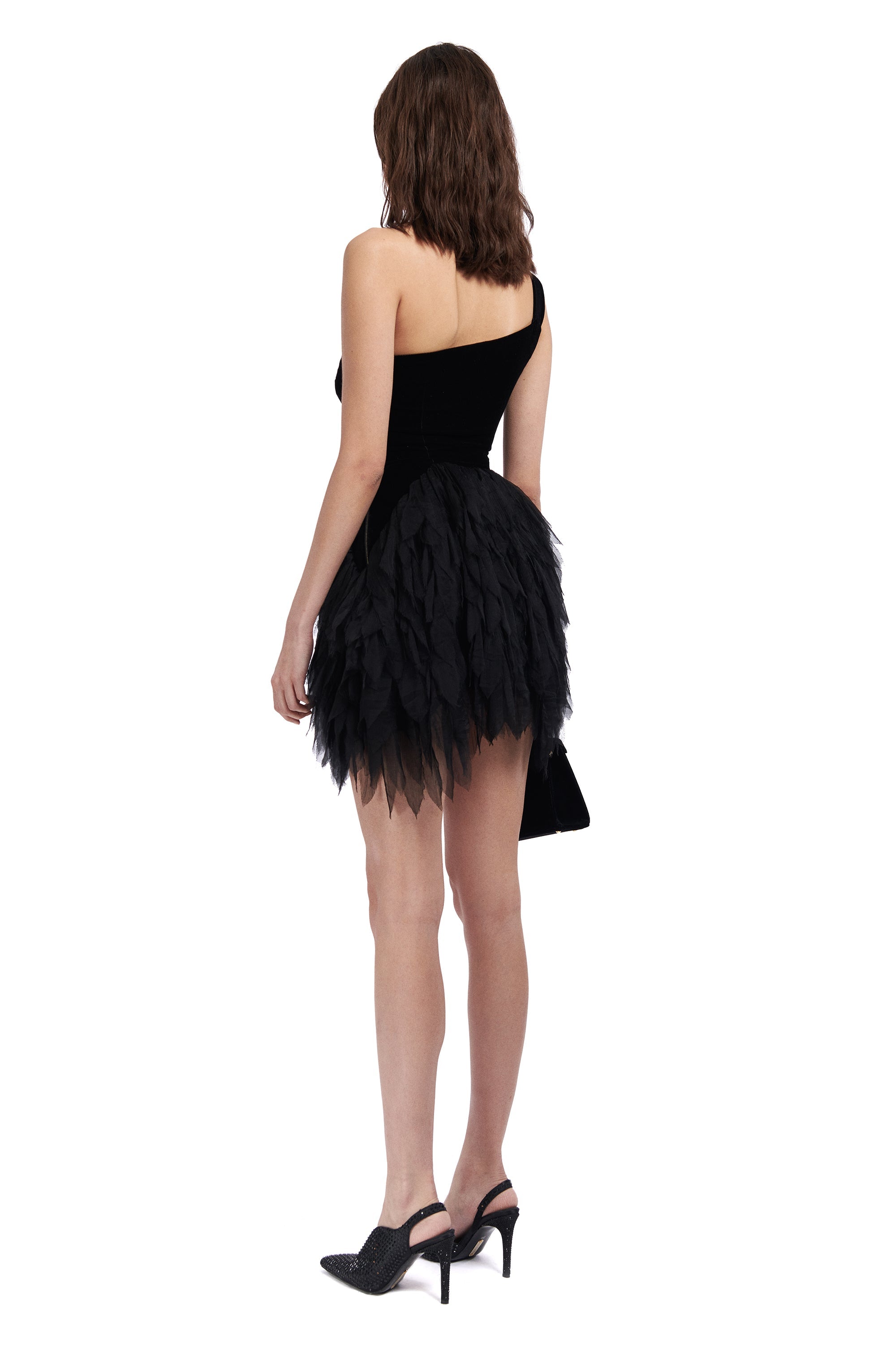 one-shouldered-silk-velvet-mini-dress-with raisa_vanessa one-shouldered-silk-velvet-mini-dress-with