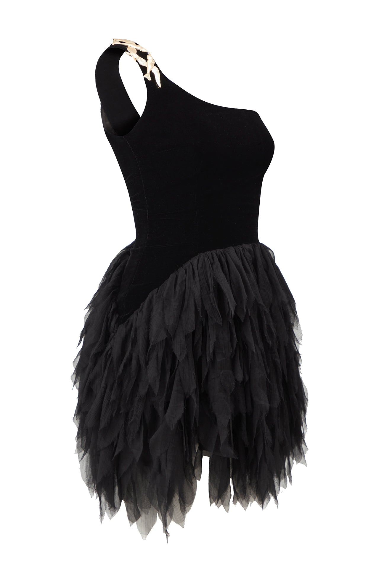 one-shouldered-silk-velvet-mini-dress-with raisa_vanessa one-shouldered-silk-velvet-mini-dress-with