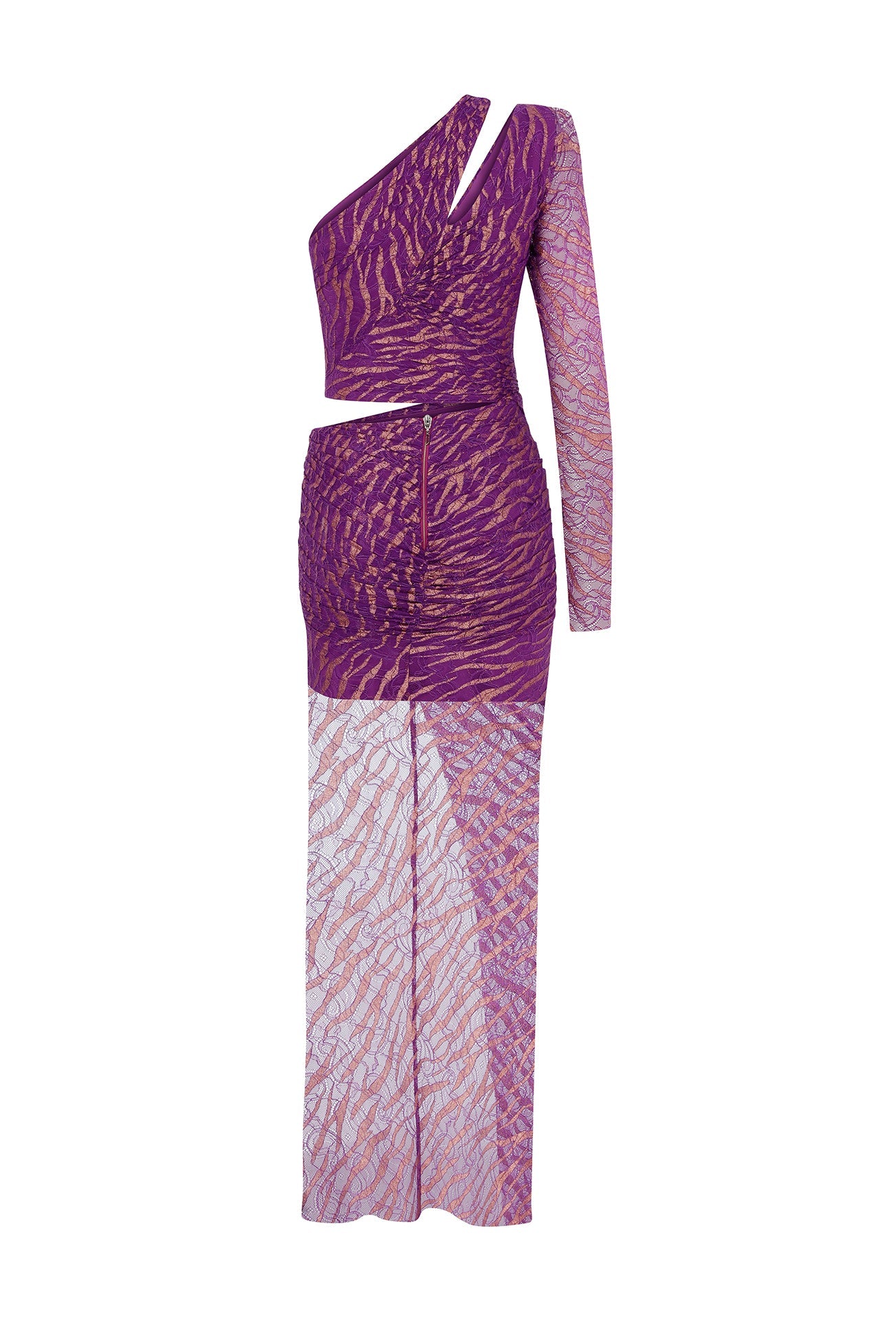 one-shoulder-glittered-lace-midi-dress-with-high-slit raisa_vanessa one-shoulder-glittered-lace-midi-dress-with-high-slit