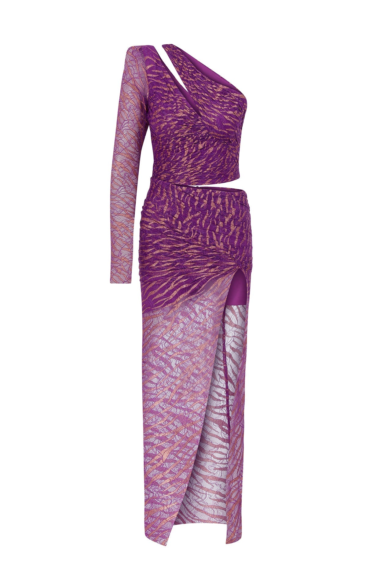 one-shoulder-glittered-lace-midi-dress-with-high-slit raisa_vanessa one-shoulder-glittered-lace-midi-dress-with-high-slit