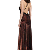 Velvet V Neck Maxi Dress With Glattered Pleated Maxi Dress