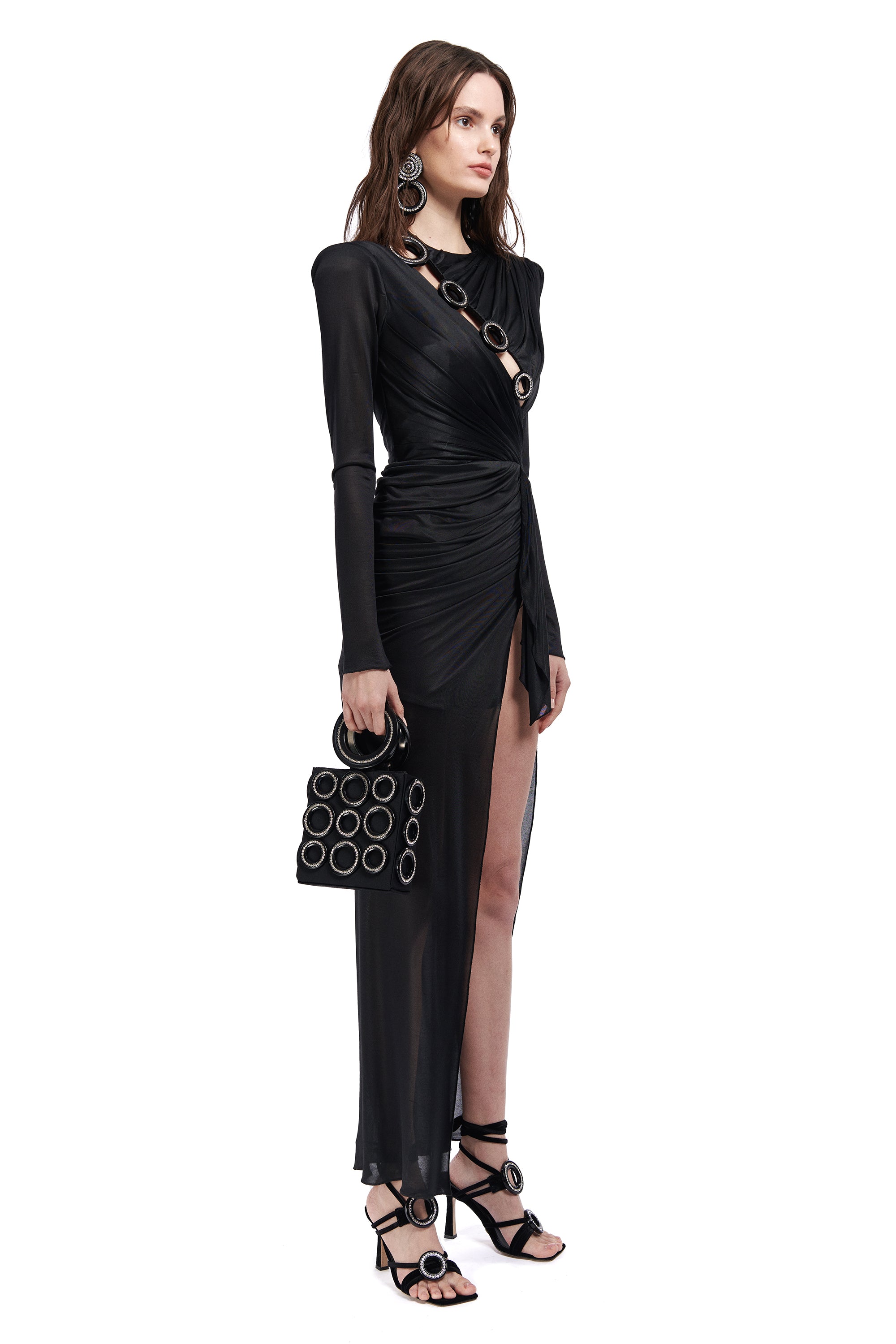 long-sleeved-crystal-buttoned-midi-dress-with-high-slit raisa_vanessa long-sleeved-crystal-buttoned-midi-dress-with-high-slit