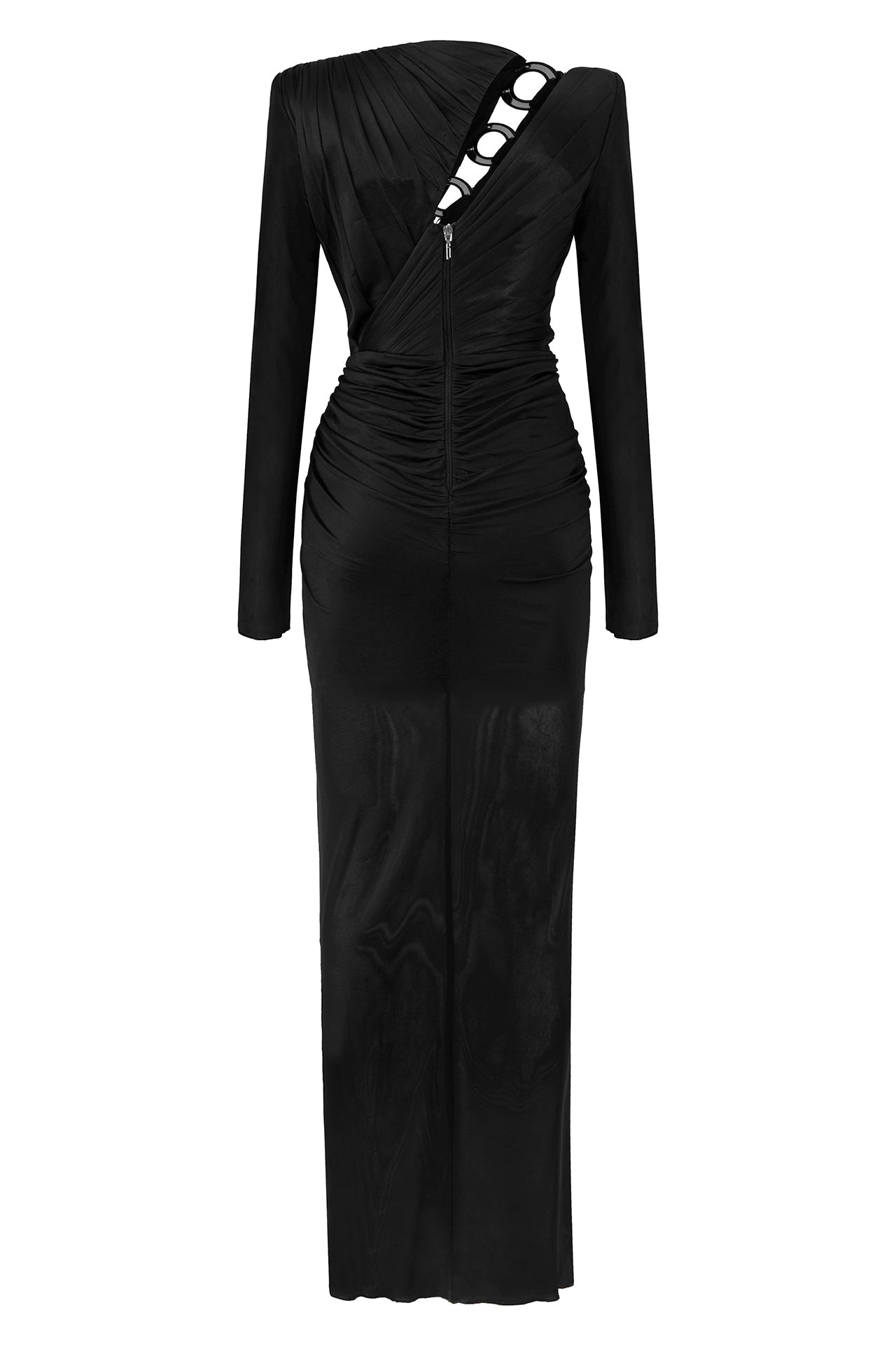 long-sleeved-crystal-buttoned-midi-dress-with-high-slit raisa_vanessa long-sleeved-crystal-buttoned-midi-dress-with-high-slit