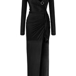 long-sleeved-crystal-buttoned-midi-dress-with-high-slit raisa_vanessa long-sleeved-crystal-buttoned-midi-dress-with-high-slit