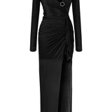 long-sleeved-crystal-buttoned-midi-dress-with-high-slit raisa_vanessa long-sleeved-crystal-buttoned-midi-dress-with-high-slit
