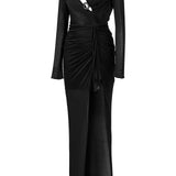 long-sleeved-crystal-buttoned-midi-dress-with-high-slit raisa_vanessa long-sleeved-crystal-buttoned-midi-dress-with-high-slit