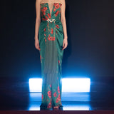 FW22-D-852-Green-36 raisa_vanessa rose-patterned-strapless-maxi-dress-with-fringes
