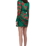 rose-sequined-patterned-satin-v-neck-draped-mini-dress raisa_vanessa rose-sequined-patterned-satin-v-neck-draped-mini-dress