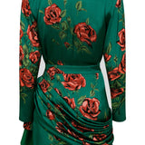 rose-sequined-patterned-satin-v-neck-draped-mini-dress raisa_vanessa rose-sequined-patterned-satin-v-neck-draped-mini-dress