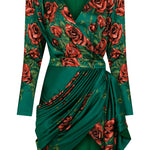 rose-sequined-patterned-satin-v-neck-draped-mini-dress raisa_vanessa rose-sequined-patterned-satin-v-neck-draped-mini-dress
